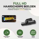 360Guard Pro dashcam with dual lens for razor-sharp 1080p recordings, license plate registration, night vision, and 360° view around your vehicle.