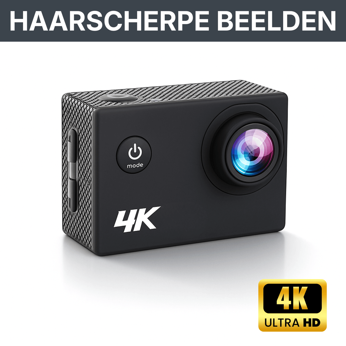 4K action camera with ultra HD lens for razor-sharp images