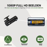 VoiceGuard Pro dashcam with 1080p Full HD video, 170° wide-angle lens, and advanced night vision for clear license plate recording.