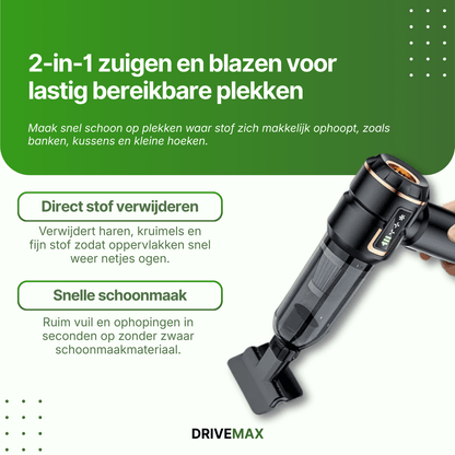 Cordless handheld vacuum with 2-in-1 vacuum and blower function for quick cleaning of dust, crumbs, and hard-to-reach areas.