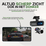 GuardianView Pro dashcam with advanced night vision and automatic light adjustment, for razor-sharp recordings in low light and in the dark.
