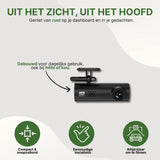 VoiceGuard Pro dashcam with compact design – discreet on the dashboard and resistant to heat or cold